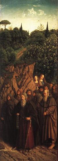 EYCK, Jan van The Ghent Altarpiece: The Holy Hermits oil painting picture